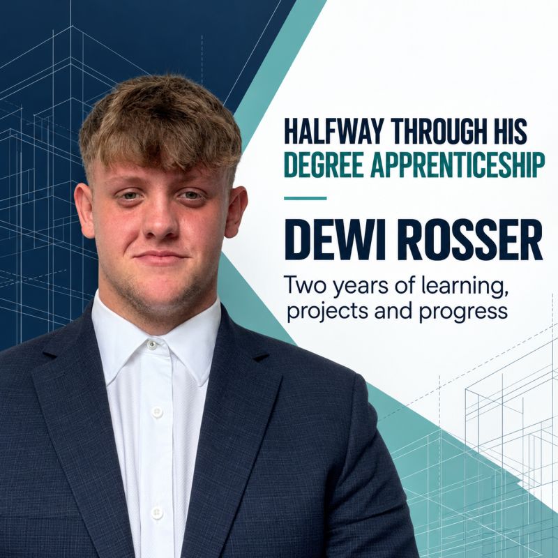 Dewi Rosser, degree apprentice at Glyndwr Consulting